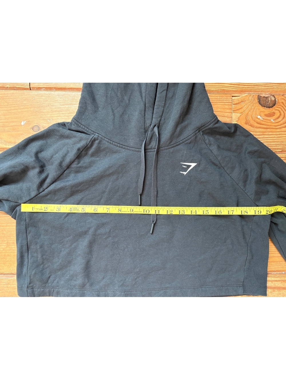Gymshark Women's Black Cropped Hoodie Size Large Cotton Blend - Picture 5 of 6